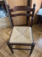 4 keukenstoelen, rieten zitting, Huis en Inrichting, Stoelen, Ophalen, Bruin, Zo goed als nieuw, Vier