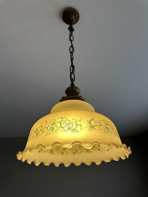 Vintage hanglamp – glazen kap, Huis en Inrichting, Lampen | Hanglampen, Ophalen