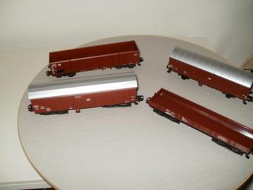 4x Marklin Ho wagon v/d DB no 4460/4473/ 4690/4710 beschikbaar voor biedingen