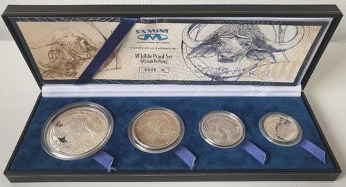 Zuid Afrika Zilveren Buffalo Wildlife Set proof 2001, Postzegels en Munten, Munten | Afrika, Setje, Zilver, Verzenden