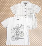 Wit hemdje + witte T-shirt met fiets JBC, maat 98, Gebruikt, JBC, Ophalen of Verzenden, Setje