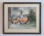 aquarel - Krogstraat in Meise - Frans Keppens, Ophalen