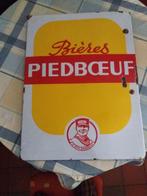 Bieren Piedboeuf oud emaillebord uit 1947  Afm: 78cm x 58cm, Ophalen, Gebruikt, Reclamebord