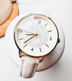 Dameshorloge met Swarovski-kristallen, Handtassen en Accessoires, Horloges | Dames, Kunststof, Leer, Polshorloge, Nieuw