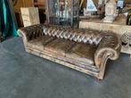 Unieke Chesterfield Bank Cognac uit Kurhaus Scheveningen, Gebruikt, Vintage, Ophalen of Verzenden, Rechte bank