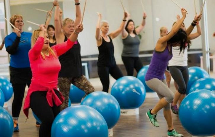 Drumfit ballen pakket -  om workshops Drumfit mee te doen., Sport en Fitness, Overige Sport en Fitness, Zo goed als nieuw, Ophalen