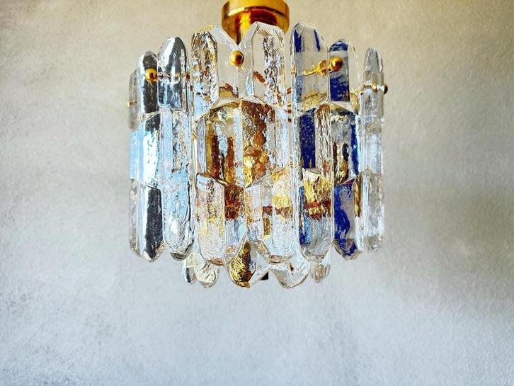 Vintage Kalmar Palazzo plafondlamp, Huis en Inrichting, Lampen | Plafondlampen, Gebruikt, Glas, Metaal, Ophalen of Verzenden
