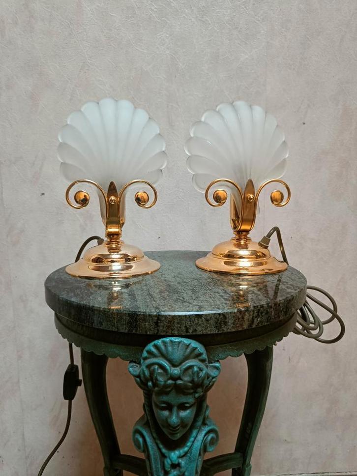 Vintage lampen Deknudt schelpvorm jaren 80, Antiek en Kunst, Antiek | Verlichting, Ophalen of Verzenden