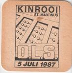 BIERKAART CRISTAL ALKEN achtertk. KINROOI ST.-MARTINUS 1987, Collections, Marques de bière, Autres marques, Sous-bock, Envoi, Neuf