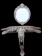 Vergulde spiegel met marmerblad en console., Antiek en Kunst, Ophalen