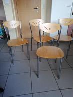 4 chaises de cuisine, Maison & Meubles, Chaises, Comme neuf, Métal, Quatre, Enlèvement