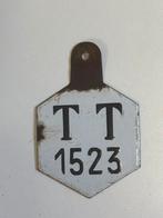 Speciale emaille Fietsplaat plaque velo nummerplaat vintage, Ophalen of Verzenden