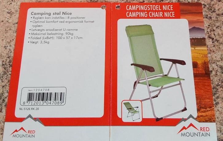 2 camping chair nice RED MOUNTAIN, Caravans en Kamperen, Kampeermeubelen, Zo goed als nieuw, Campingstoel, Ophalen