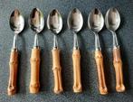 Vintage Bamboe bestek 6 koffie lepelsjes, Huis en Inrichting, Keuken | Bestek, Ophalen of Verzenden, Zo goed als nieuw, Inox of Chroom