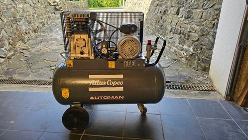 ATLAS COPCO 100L 220V-compressor, Doe-het-zelf en Bouw, Compressors, Zo goed als nieuw, 6 tot 10 bar, 25 tot 100 liter, Mobiel