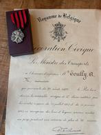 Minister transport certificaat 1932 met medaille, Ophalen of Verzenden
