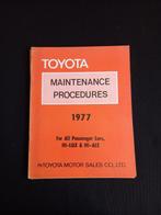 Werkplaatsboek Toyota onderhoud personenauto's (1977), Ophalen of Verzenden