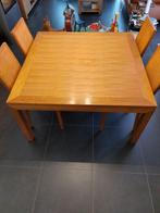 Teak tafel inclusief 4 stoelen, Huis en Inrichting, Tafels | Eettafels, Ophalen, Gebruikt, Vier personen, Vierkant