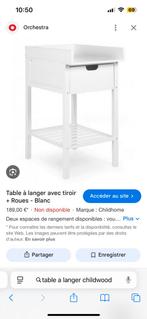 Table à langer Childwood blanche sur roulettes avec tiroir, Enlèvement, Comme neuf