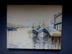Port de Dunkerque et vue sur la rivière (2x) - Gérard Delign, Antiquités & Art, Enlèvement ou Envoi