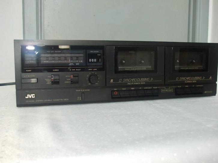 JVC - W103 Stereo dubbel cassettedeck, Audio, Tv en Foto, Cassettedecks, Dubbel, JVC, High speed dubbing, Tape counter, Ophalen of Verzenden