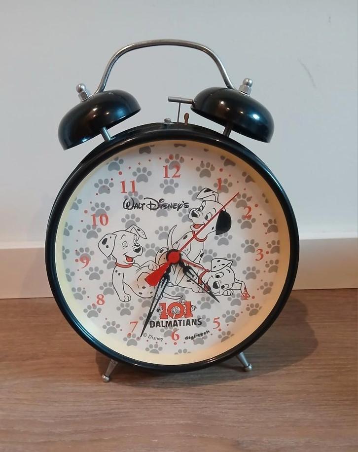 vintage Disney 101 Dalmatiërs klok+wekker, Verzamelen, Disney, Gebruikt, Overige typen, Overige figuren, Ophalen of Verzenden