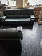 Prachtig groen lederen salon, Ophalen, Gebruikt, Leer, Rechte bank