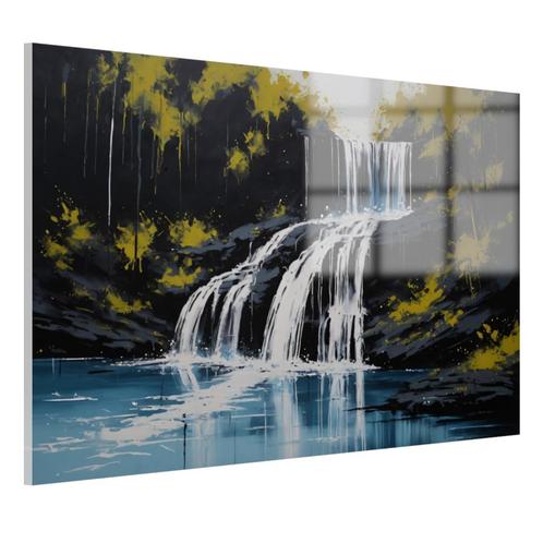 Waterfall street art Peinture sur verre 105x70cm + Système d, Antiquités & Art, Art | Peinture | Moderne, Envoi