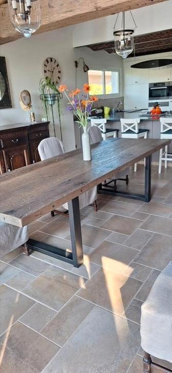 Landelijke eettafel, Huis en Inrichting, Tafels | Eettafels, Zo goed als nieuw, Rechthoekig, Ophalen