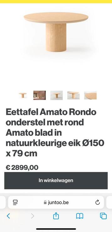 Ronde eettafel Amato Rondo Eik 150cm van Juntoo beschikbaar voor biedingen