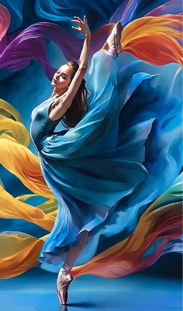 " Ballerina " Mooie Giclée op professioneel canvas, Antiek en Kunst, Kunst | Schilderijen | Modern, Ophalen of Verzenden