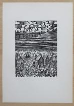Houtsnede Frans Masereel: OOSTENDE: strand en staketsel, Verzenden