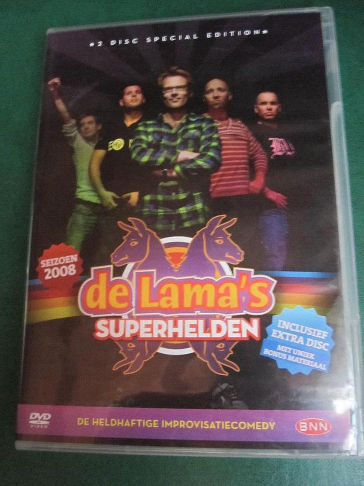 De lama's - Superhelden (2 disc), Cd's en Dvd's, Dvd's | Cabaret en Sketches, Zo goed als nieuw, Tv-programma of Sketches, Alle leeftijden