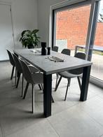 Eettafel met 6 stoelen betonlook, Huis en Inrichting, Tafels | Eettafels, Ophalen of Verzenden, Zo goed als nieuw