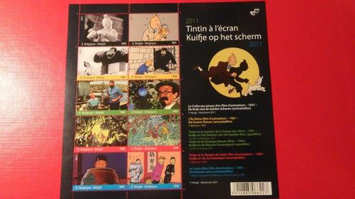 Feuillet 10 timbres Tintin à l'écran - Année 2011, Timbres & Monnaies, Timbres | Europe | Belgique, Non oblitéré, Autre, Enlèvement ou Envoi