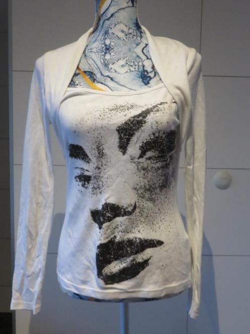 Witte trui / bloes / shirt -- Dames -- Madonna - Medium, Vêtements | Femmes, T-shirts, Comme neuf, Taille 38/40 (M), Blanc, Enlèvement ou Envoi