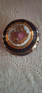 Blauwe Limoges met blad goud in perfecte staat ,met stempel, Enlèvement