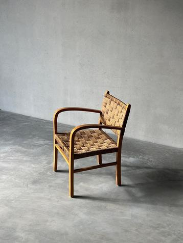 Vintage design Vroom & dreesman houten lounge stoel beschikbaar voor biedingen