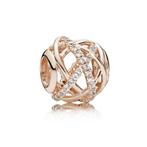 Pandora Nieuwe rosébedel met steentjes in Perf Nieuwe, Handtassen en Accessoires, Bedels, Pandora, Nieuw, Ophalen of Verzenden