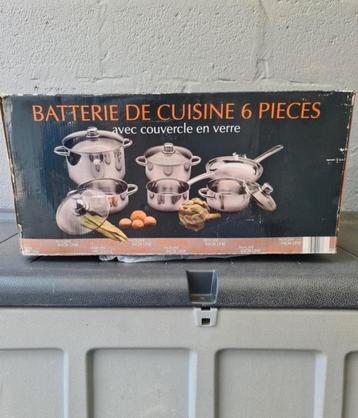 Set de cuisine 6 pièces avec couvercle en verre-indu; gaz,.. beschikbaar voor biedingen