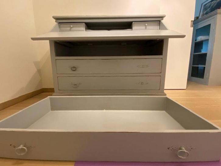 Antieke bureau in 2 delen : bureau + bibliotheek, Huis en Inrichting, Bureaus, Gebruikt, Bureau, Ophalen