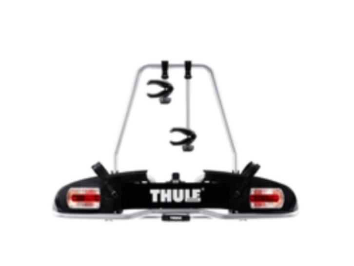 TE HUUR - Fietsendrager Thule voor 2 elektrische fietsen, Auto diversen, Fietsendragers, Zo goed als nieuw, Trekhaakdrager, 2 fietsen
