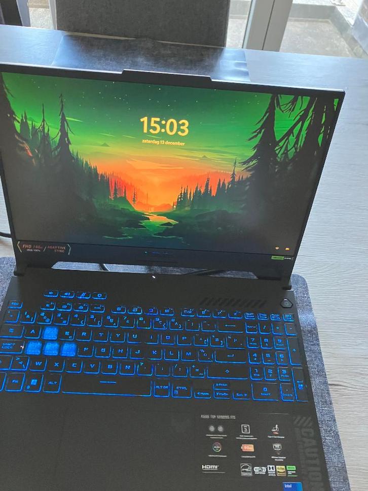 ASUS TUF F15 GAMING LAPTOP, Computers en Software, Windows Laptops, Zo goed als nieuw, 16 inch, SSD, 2 tot 3 Ghz, 16 GB, Azerty