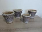Bloempot (keramiek/steen) cache pot 4 stuks PTMD, Tuin en Terras, Steen, Gebruikt, Rond, Binnen