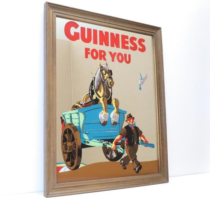 Zeer leuke Guiness reclame spiegel, Verzamelen, Merken en Reclamevoorwerpen, Zo goed als nieuw, Reclamebord, Ophalen