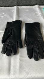 Zwart lederen met pels gevoerde handschoenen, Ophalen, Zo goed als nieuw, Handschoenen
