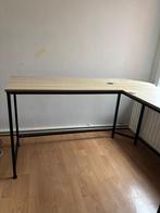 Bureau hout & zwart metaal, Huis en Inrichting, Ophalen, Gebruikt, Bureau