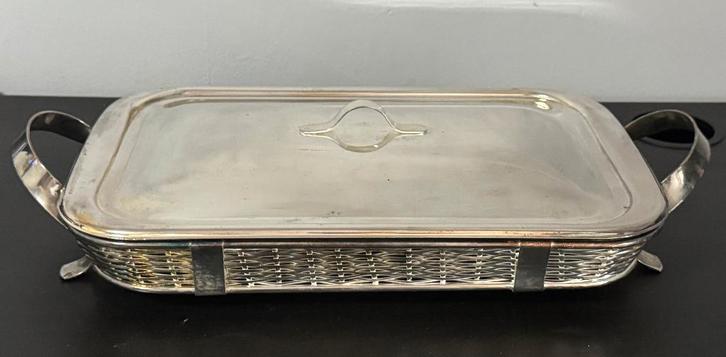 Verzilverde PYREX-schaal met deksel, Antiek en Kunst, Antiek | Zilver en Goud, Zilver, Ophalen of Verzenden