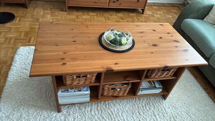 Grenen salontafel Ikea, Huis en Inrichting, Tafels | Salontafels, Gebruikt, 50 tot 75 cm, 50 tot 100 cm, 100 tot 150 cm, Rechthoekig