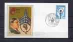 Année 1973 : FDC 1691 Soie - 50 ans de la radiodiffusion en, Postzegels en Munten, Postzegels | Europa | België, Ophalen of Verzenden